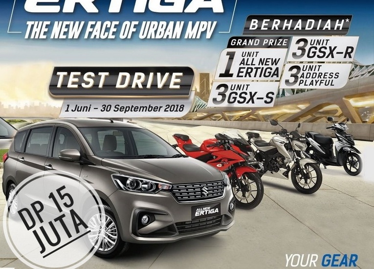 Promo Berhadiah, Test Drive Suzuki All New Ertiga Juni-September 2018